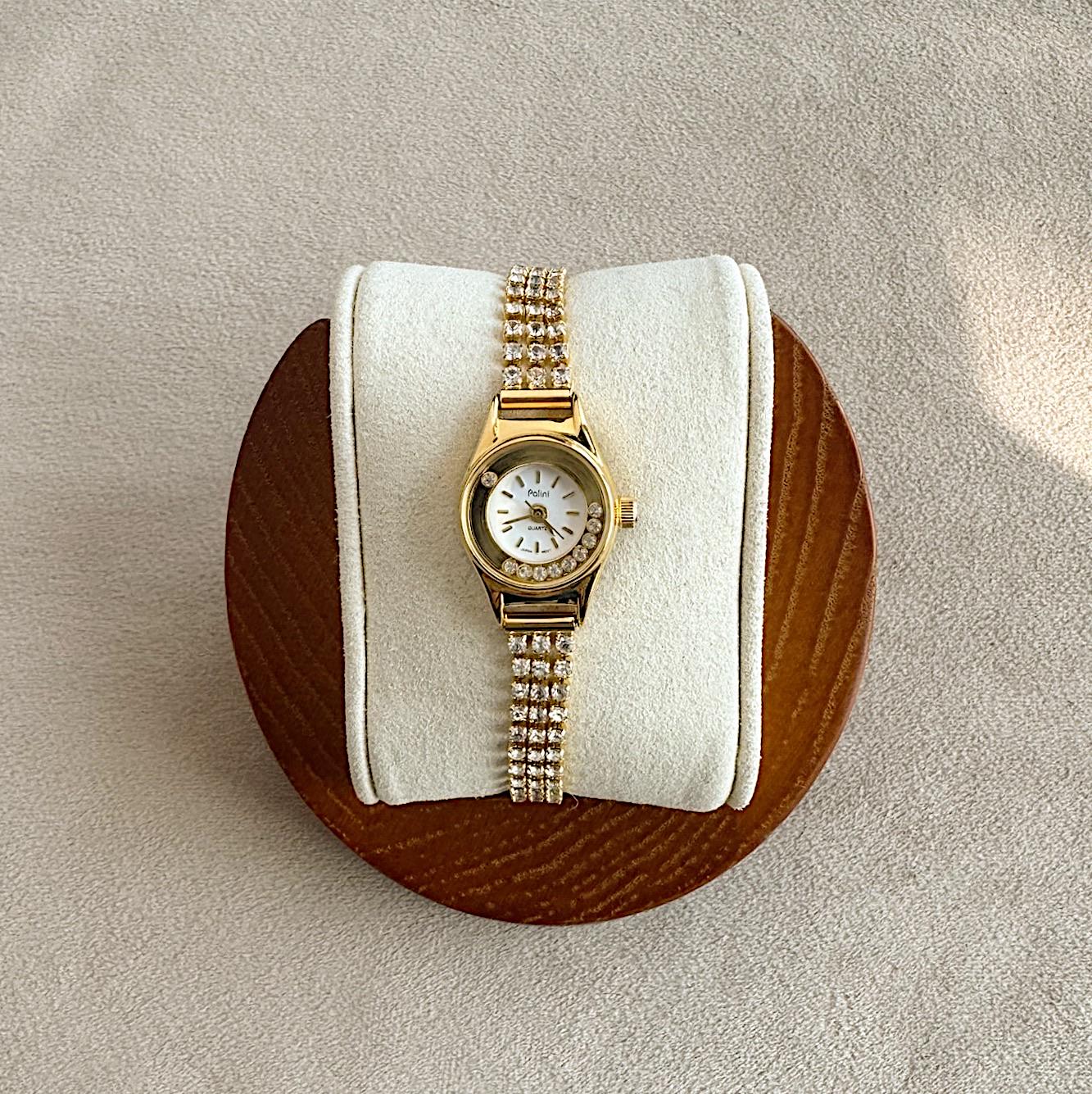 Dainty Diamond Style Polini Gold Bracelet Watch Dainty Diamond Style Polini Gold Bracelet Watch - Etsy main image 2