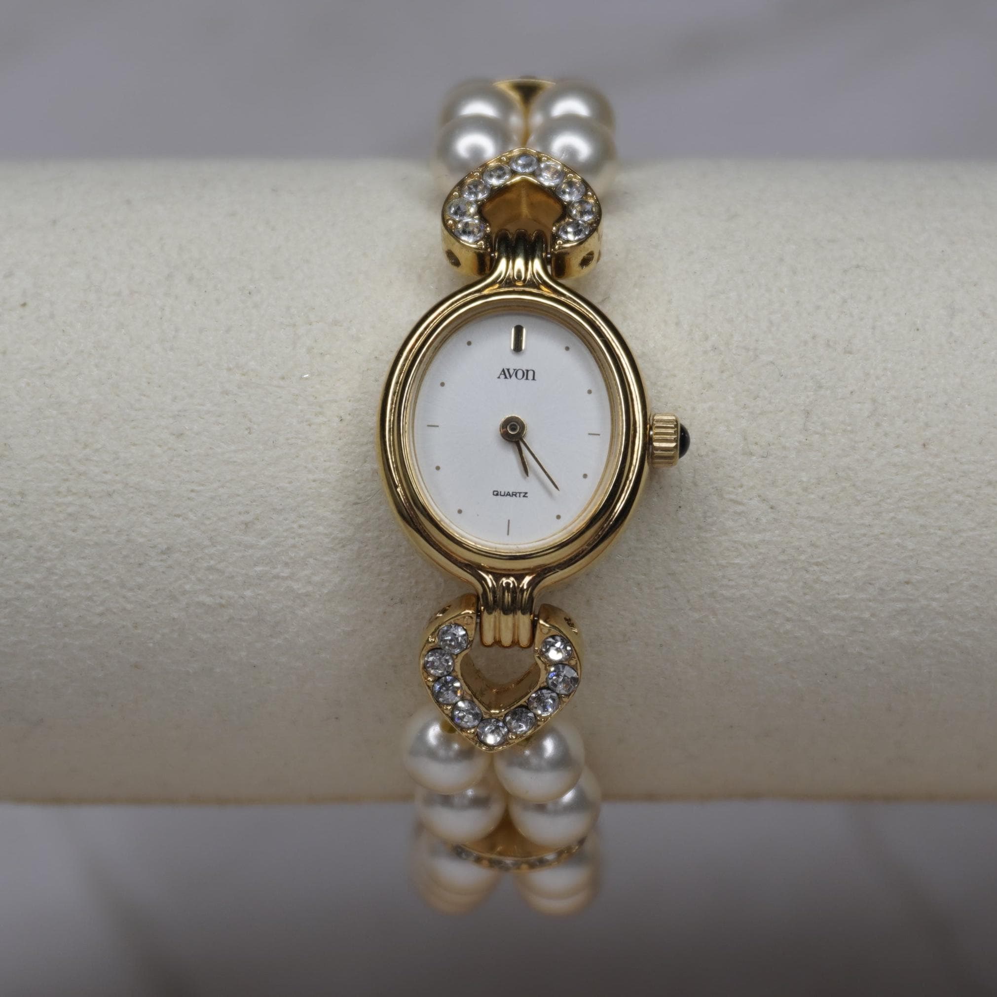 Dainty Pearl Vintage Avon Diamond Bracelet Watch - Etsy