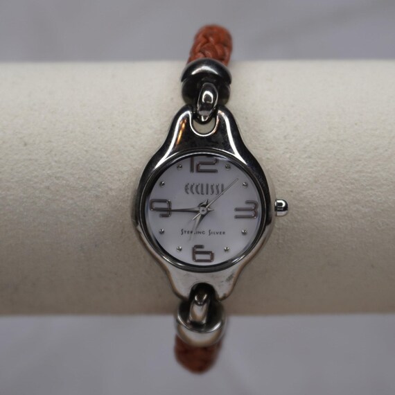 Sterling & Leather Ladies Ecclissi Watch Ecclissi Diamond Ladies Wristwatch 33535 - Sterling  main image 4