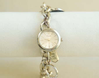 1990s Vintage Folio Charm Bracelet Watch