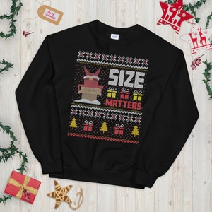Cool Santa Size Matters Santa Claus Ugly Christmas Sweatshirt