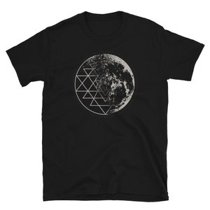 Volle Maan Sri Yantra Metatron Geometrie Mandala T-Shirt