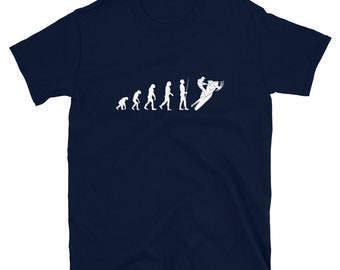 Rolig evolution av människan och snöskoteråkare T-shirt