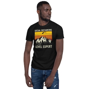 Social Distancing Retro Paragliding Sunset I Paraglider T-Shirt