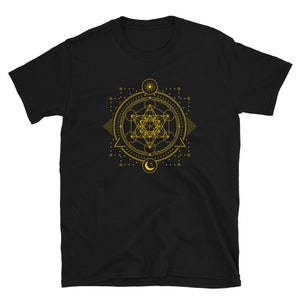 Metatron Cube Boho Geometry  Unisex T-Shirt