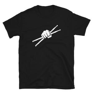 Drum Sticks with Fist Heavy Metal Rock Musician Drummer Short-Sleeve Unisex T-Shirt