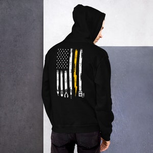 Electrician US Flag Sweater Tools for Electricians Back Unisex Hoodie