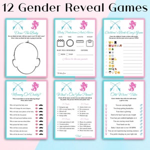 12 Printable Mermaid Or Fisherman Gender Reveal Games | Ocean Gender Reveal Party Games | Fishing Gender Reveal Games | DOWNLOAD