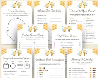 8 Druckbare Baby Biene Gender Reveal Spiele: DOWNLOAD