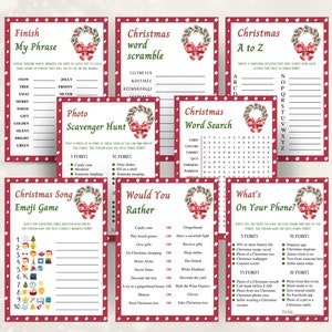 Printable Christmas Games, Christmas Games Bundle, Instant Download Christmas Party Games, Christmas Office Party Games, Family Xmas Games