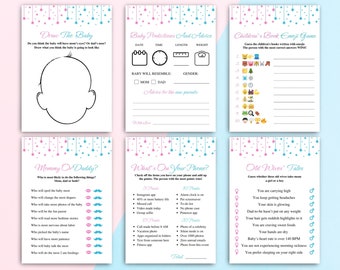 12 Printable Twinkle Twinkle Little Star Gender Reveal Games | He Or She Gender Reveal Game Bundle | Pink And Blue Gender Reveal Decorations