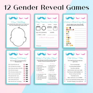 12 Printable Staches Or Lashes Gender Reveal Games | He Or She Gender Reveal Games | Lashes Or Staches Gender Reveal Games | DOWNLOAD
