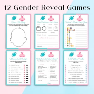 12 Printable Touchdowns Or Tutus Gender Reveal Games: Football Theme, DOWNLOAD