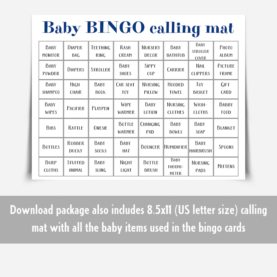 30 Printable Baby Bingo Cards Nautical Baby Shower Baby Bingo | Etsy