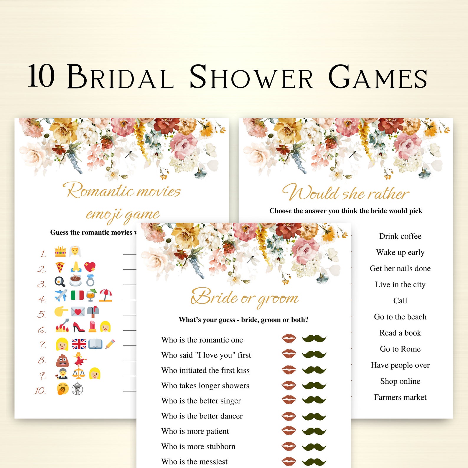 10 Wildflower Bridal Shower Games Bohemian Bridal Shower Etsy