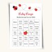 30 Printable Prefilled Baby Shower Bingo Cards, Ladybug Baby Shower ...