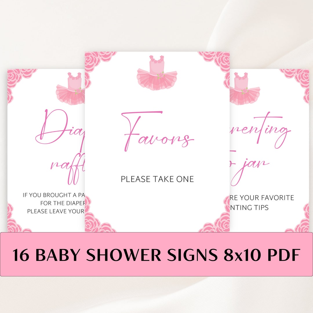 16 Printable Tutu Baby Shower Table Signs 8x10 Baby Shower - Etsy