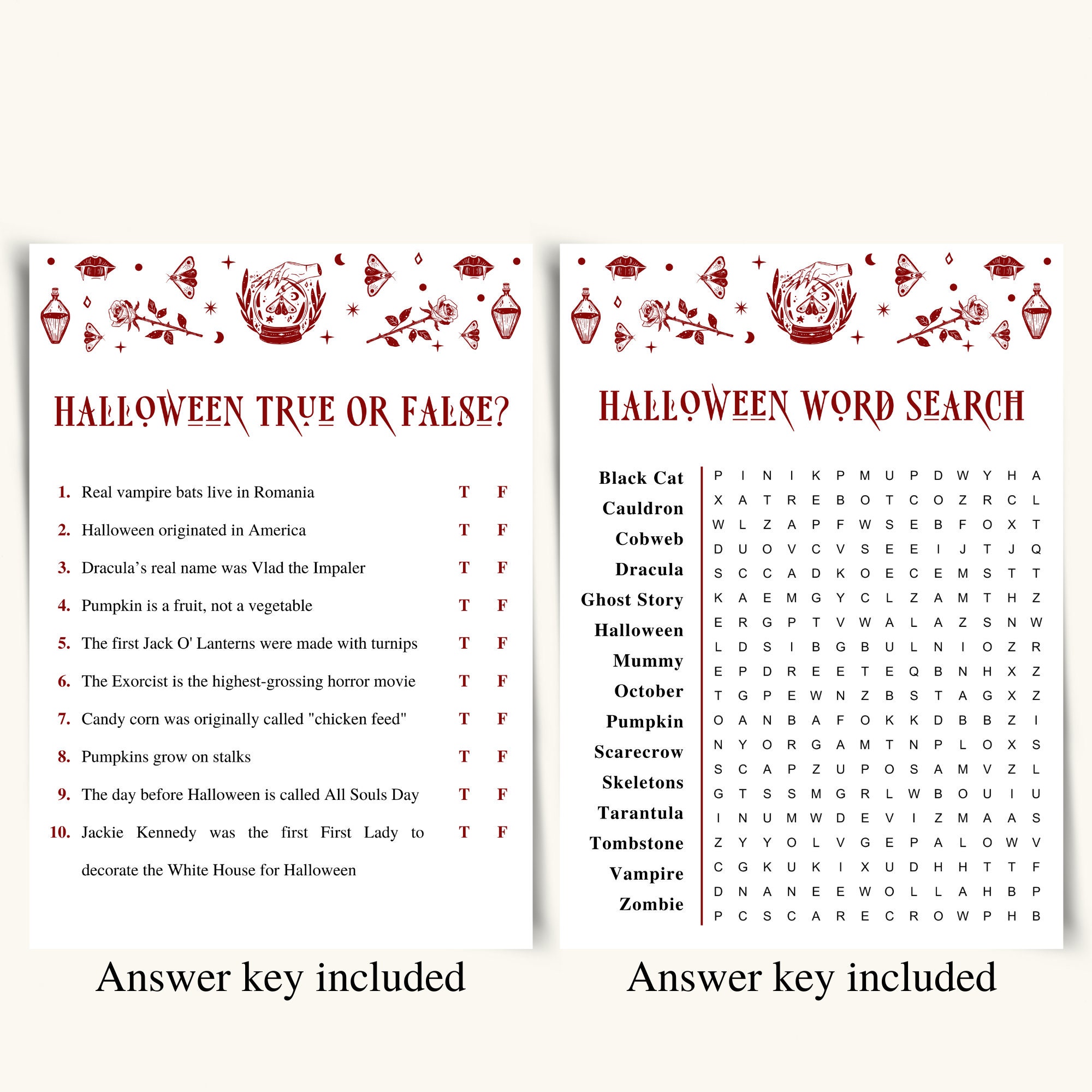 10 Printable Halloween Party Games Adult Halloween Games Halloween ...