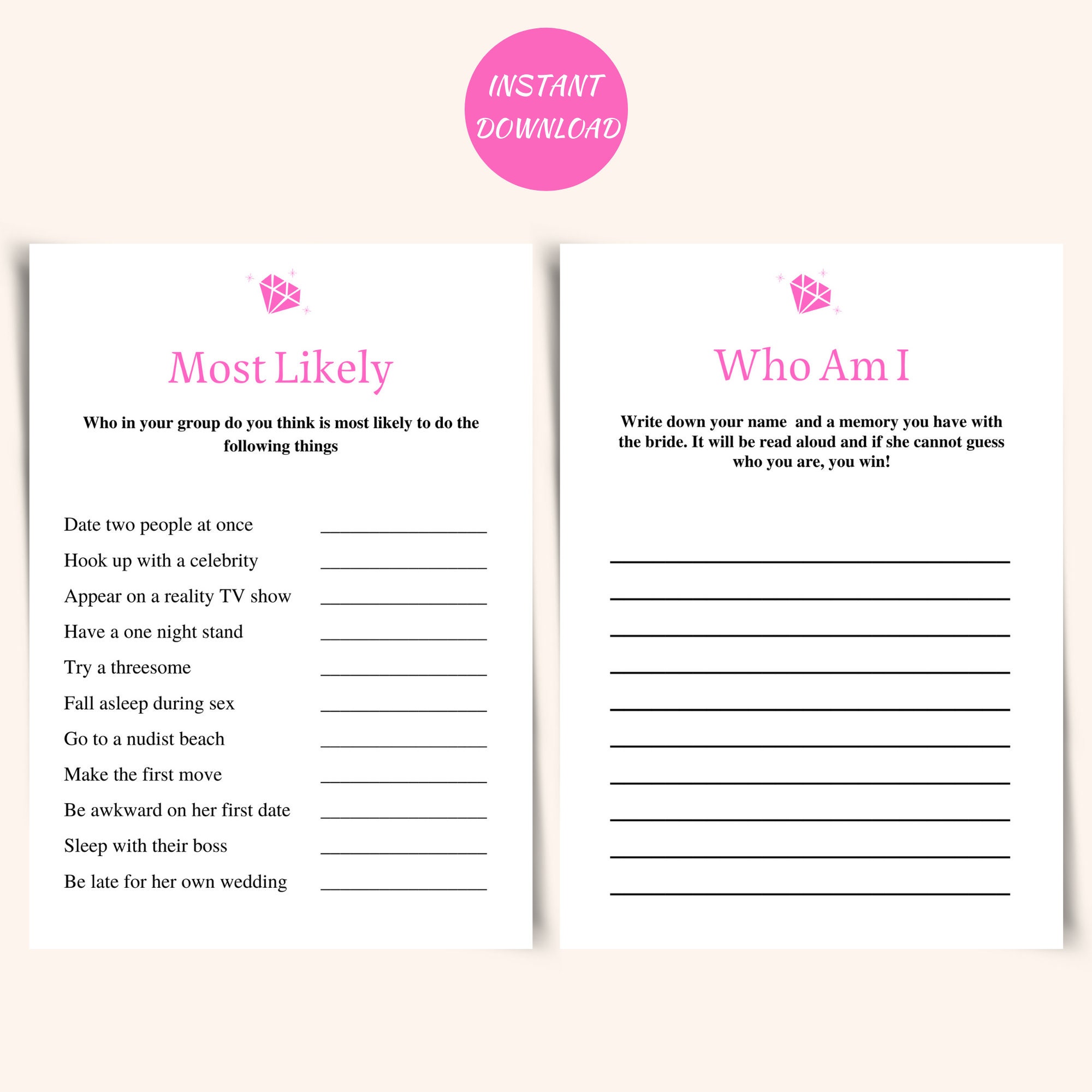 8 Printable Bachelorette Party Games Printable Bachelorette - Etsy