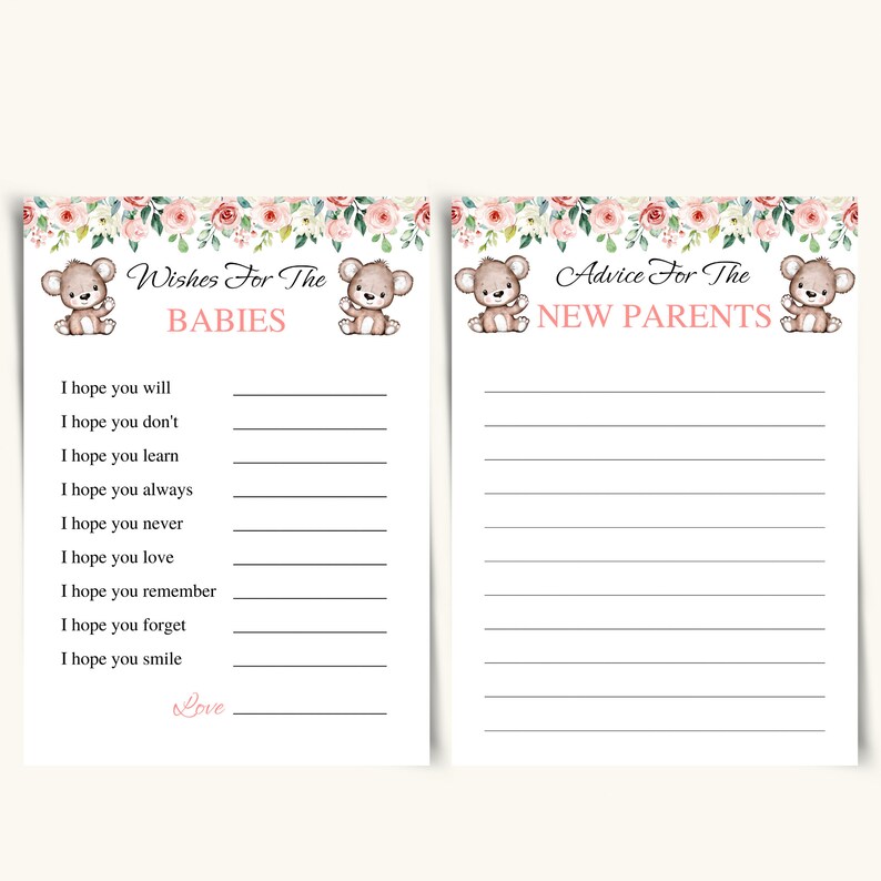 14 Printable Twin Baby Shower Games Twin Girls Baby Shower Game Bundle ...