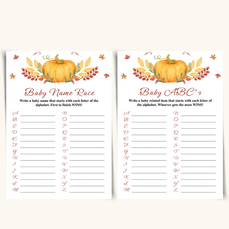 14 Printable Pumpkin Baby Shower Games Little Pumpkin Baby Etsy
