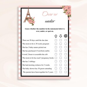 30 Printable Paris Baby Shower Games, Parisian Baby Shower Games, Eiffel Tower Baby Shower Games, France Baby Shower Games, DOWNLOAD image 3