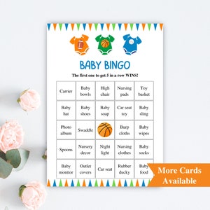 30 Printable Sports Baby Shower Bingo Cards | 5x7'' Prefilled Baby ...