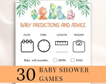 30 Printable Dinosaur Baby Shower Games, Dino Baby Shower Games, Jungle Baby Shower Games, DOWNLOAD
