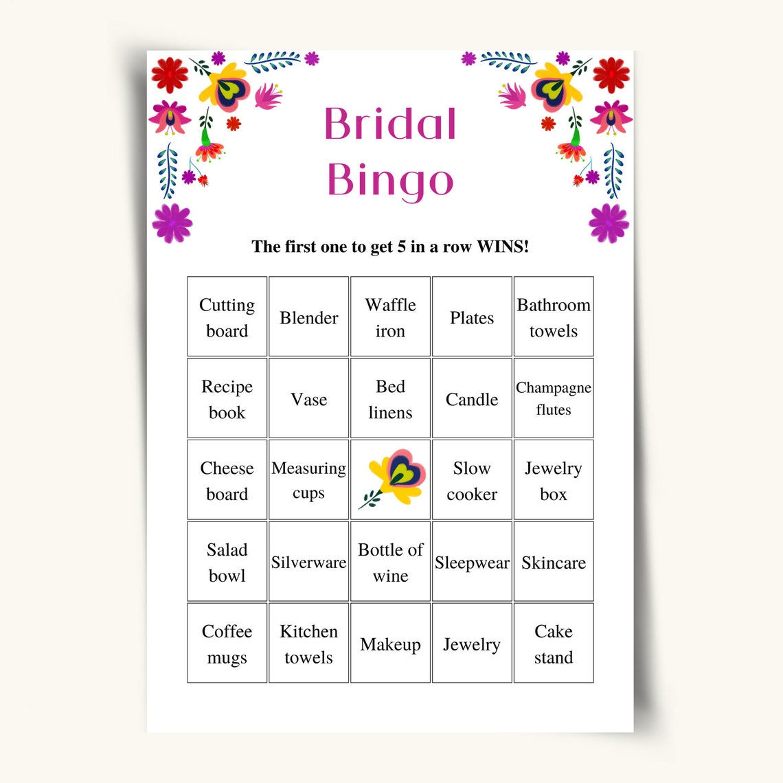 50 Printable Bridal Shower Bingo Cards Prefilled Bridal Bingo Etsy