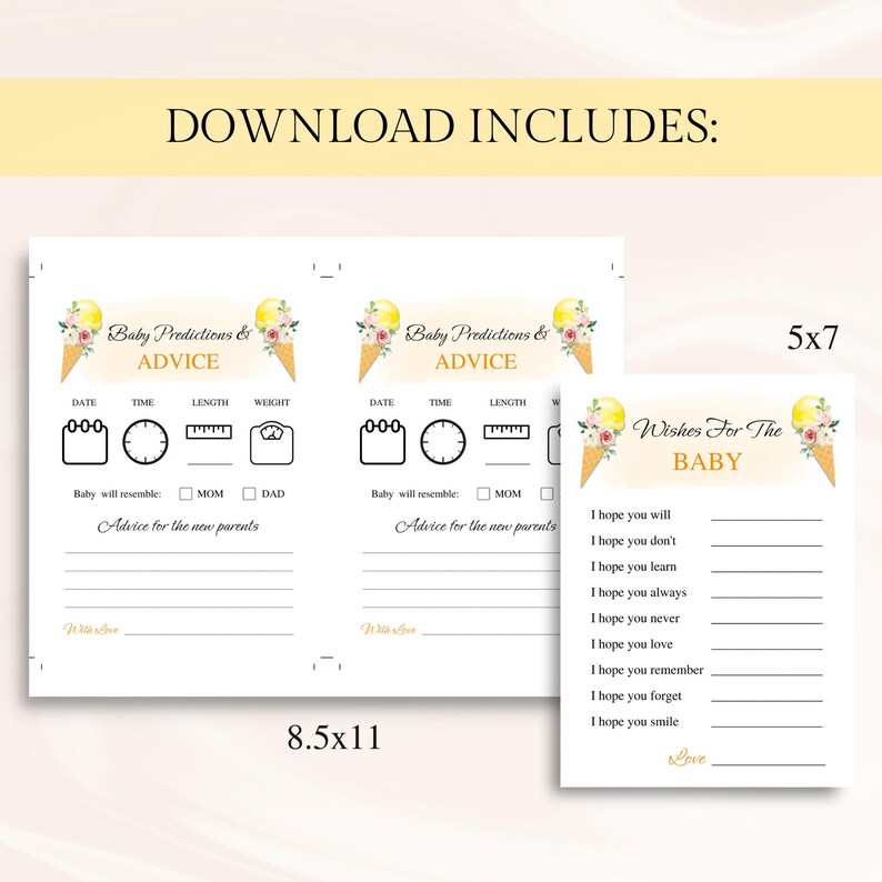 30 Printable Ice Cream Baby Shower Games, Here’s the Scoop Baby Shower