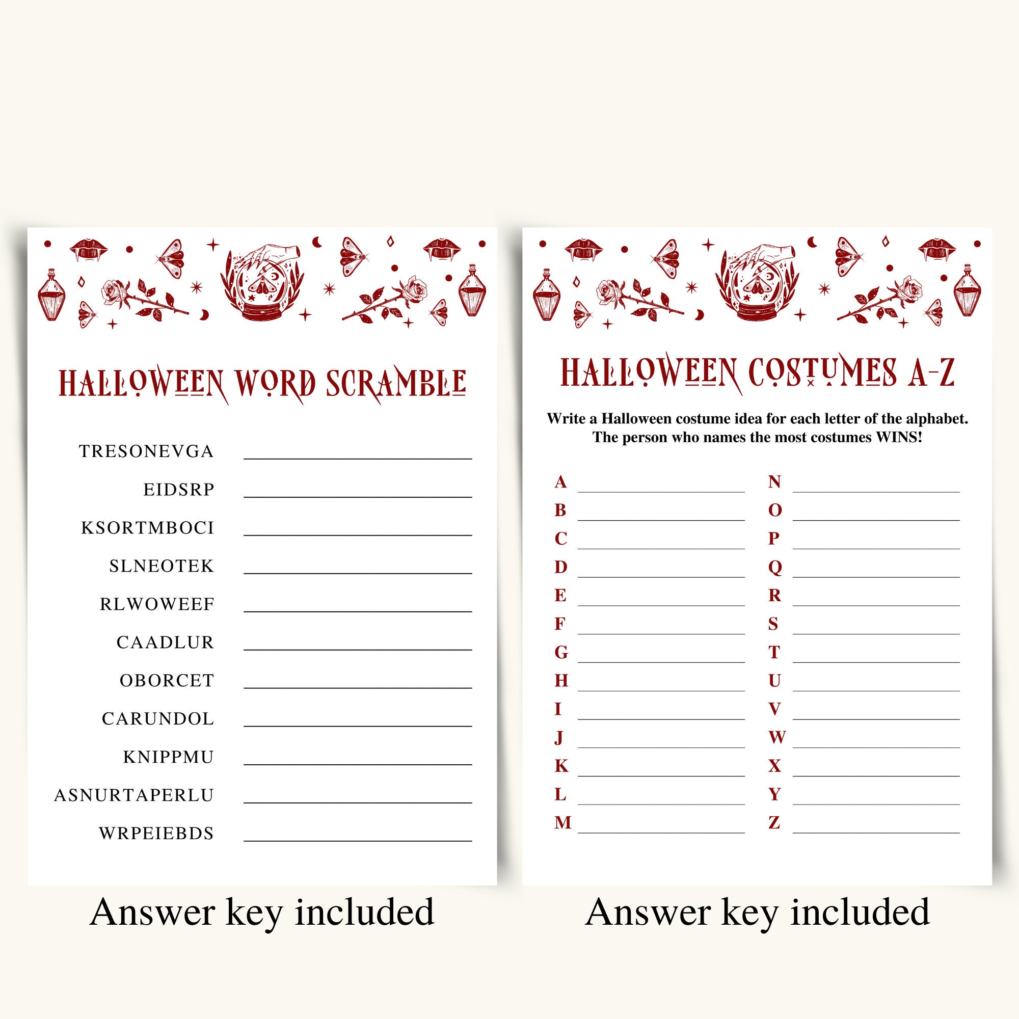 10 Printable Halloween Party Games Adult Halloween Games Halloween ...