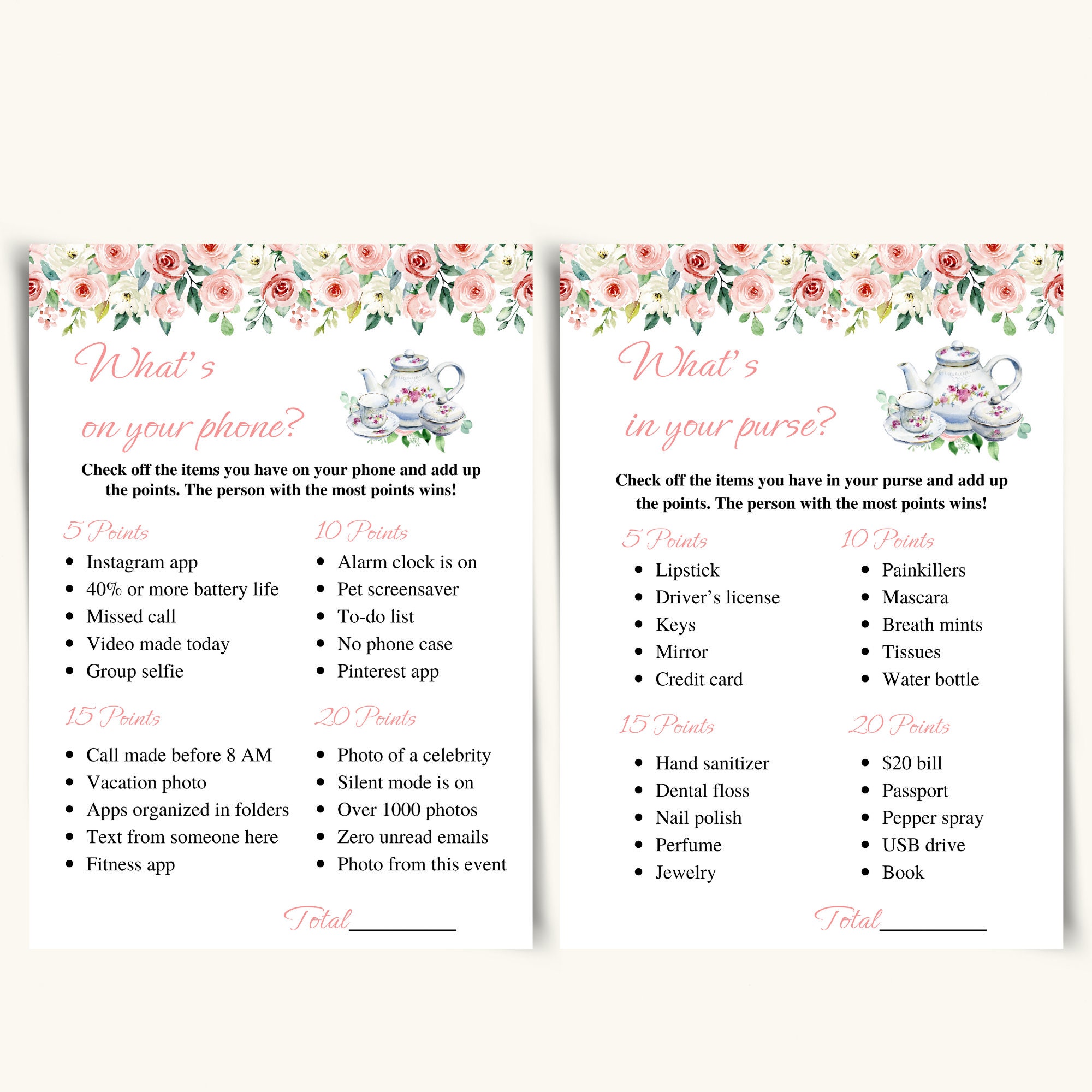 14 Printable Tea Party Baby Shower Games Afternoon Tea Baby Etsy