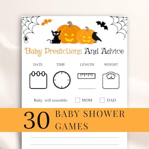 30 Printable Spooky Baby Shower Games: Halloween Baby Shower Game Bundle, Little Boo Baby Shower Games, Pumpkin Baby Shower Games, DOWNLOAD image 1