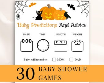 30 Printable Spooky Baby Shower Games: Halloween Baby Shower Game Bundle, Little Boo Baby Shower Games, Pumpkin Baby Shower Games, DOWNLOAD
