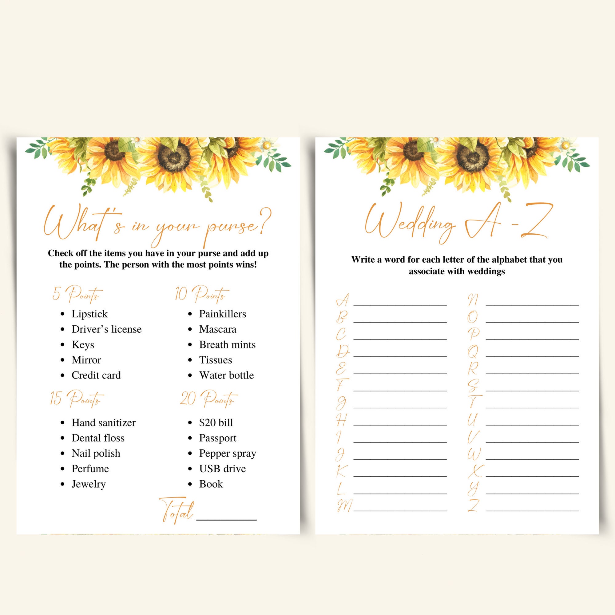 10 Printable Sunflower Bridal Shower Games Garden Bridal Shower Games ...