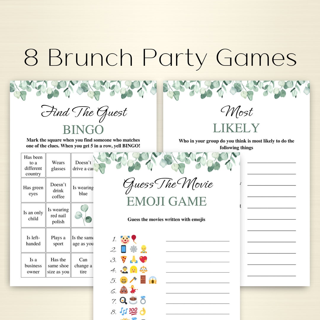 8 Printable Brunch Games For Adults Eucalyptus Brunch Party Games 