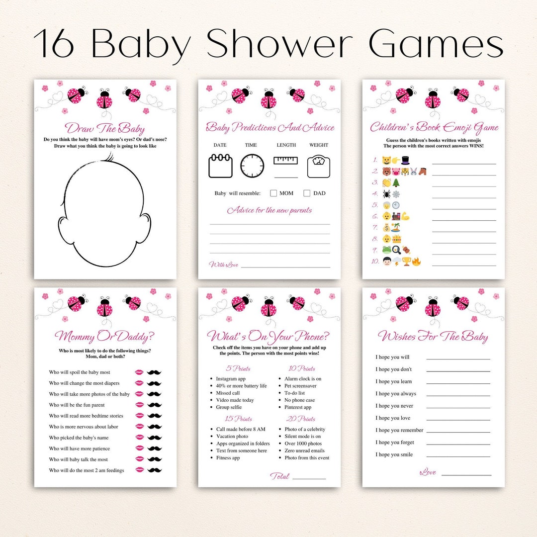 16 Printable Pink Ladybug Baby Shower Games Ladybug Themed Baby Shower ... 16 Printable Pink Ladybug Baby Shower Games Ladybug Themed Baby Shower ...