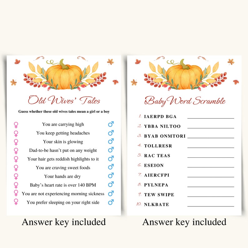14 Printable Pumpkin Baby Shower Games Little Pumpkin Baby - Etsy