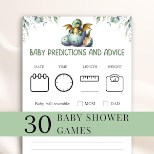 30 Printable Dragon Baby Shower Games: Baby Hatching Soon Baby Shower Game Bundle, DOWNLOAD