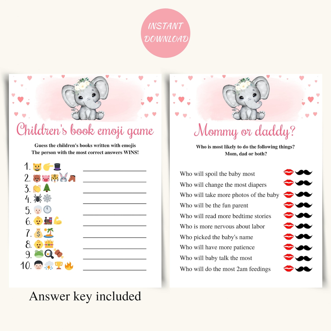Baby Shower Games Free Printables