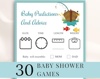 30 Printable Fishing Baby Shower Games, We’re Reel Excited Baby Shower Games, Nautical Baby Shower Games, Ocean Baby Shower Games, DOWNLOAD