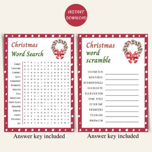 Printable Christmas Games, Christmas Games Bundle, Instant Download ...