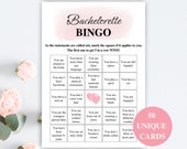 50 Printable Bachelorette Bingo Cards: CLEAN Bachelorette Party Games, US Letter & A4 DOWNLOAD