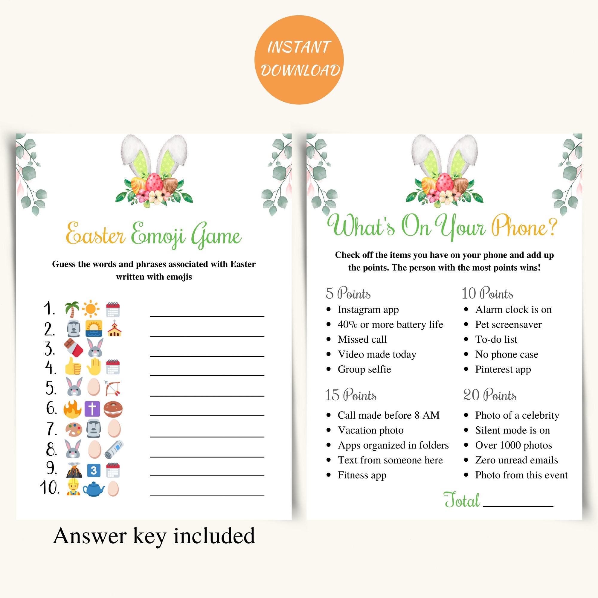 Printable Easter Games, Printable 8 Game Bundle for Easter Office Party ...