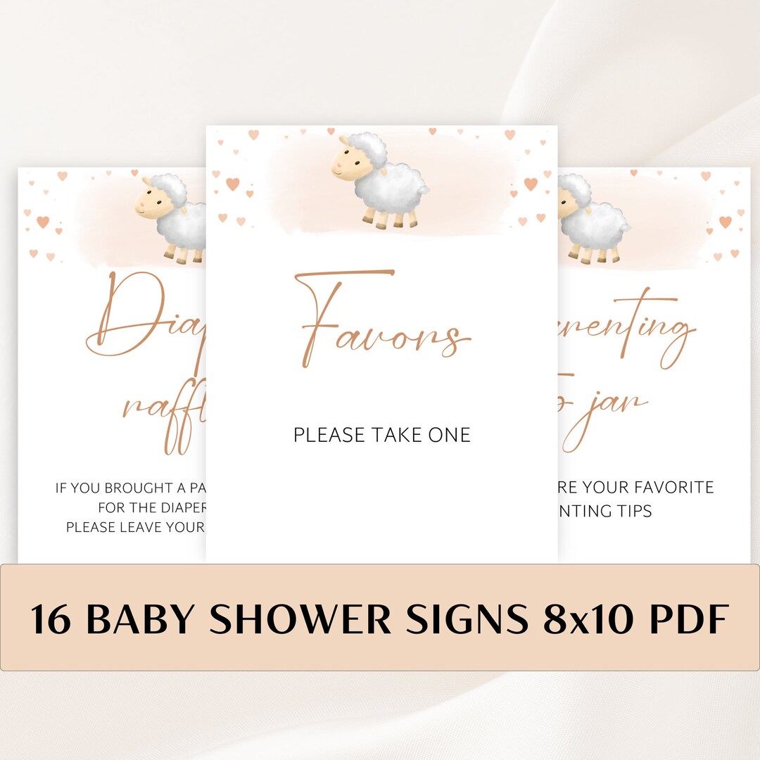 16 Printable Little Lamb Baby Shower Table Signs 8x10 Baby - Etsy