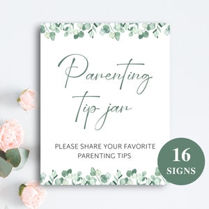 16 Printable Eucalyptus Baby Shower Table Signs: Greenery Theme, 8x10’’ DOWNLOAD