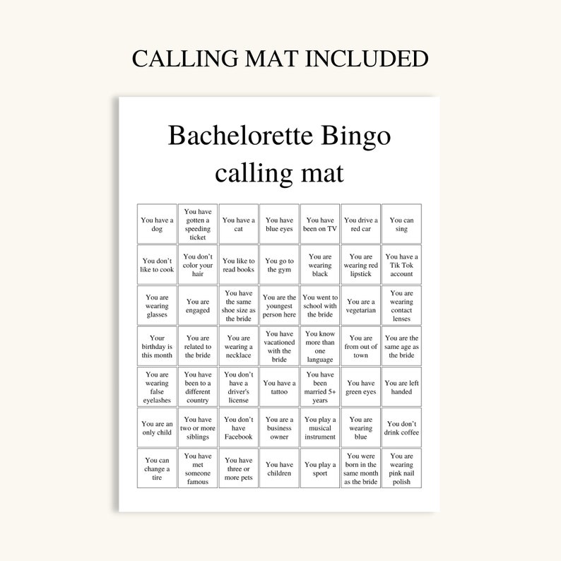 50 Druckbare Bachelorette Bingo Karten: SAUBER Junggesellinnenparty Spiele, US Letter & A4 DOWNLOAD Bild 5