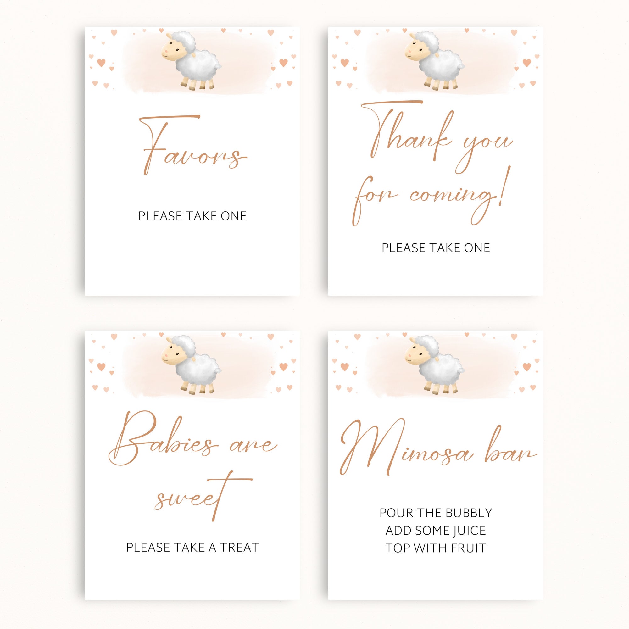 16 Printable Little Lamb Baby Shower Table Signs 8x10 Baby Shower Sign ...