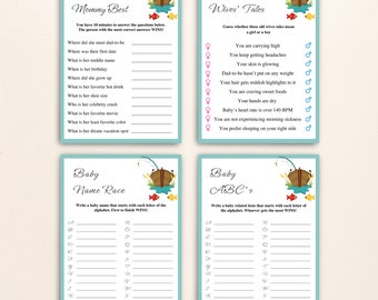 16 Printable Fishing Baby Shower Games | Gone Fishing Baby Shower Game  Bundle | Fish Baby Shower | We’re Reel Excited Baby Shower | DOWNLOAD