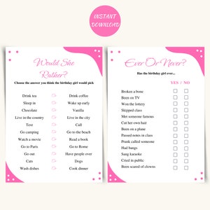 10 Printable Teen Birthday Party Games Sweet 16 (Download Now) - Etsy